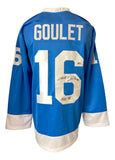 Michel Goulet Quebec Signed Light Blue Hockey Jersey HOF 98 Sports Integrity - Sports Integrity