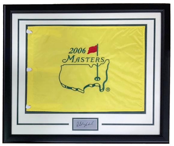 Phil Mickelson Framed 2006 Masters Flag w/ Laser Engraved Signature - Sports Integrity