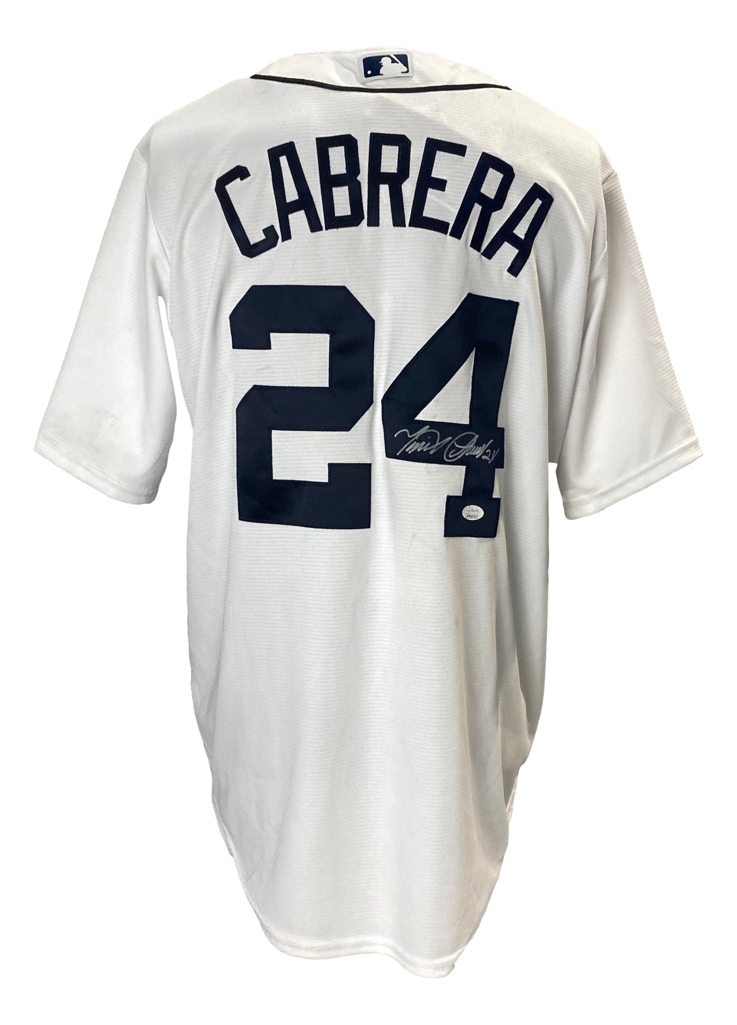 Miguel Cabrera Signed Tigers White Majestic Cool Base Baseball Jersey