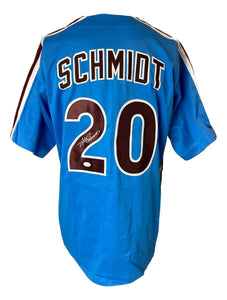 Mike Schmidt Philadelphia Signed Blue Baseball Jersey JSA Hologram - Sports Integrity