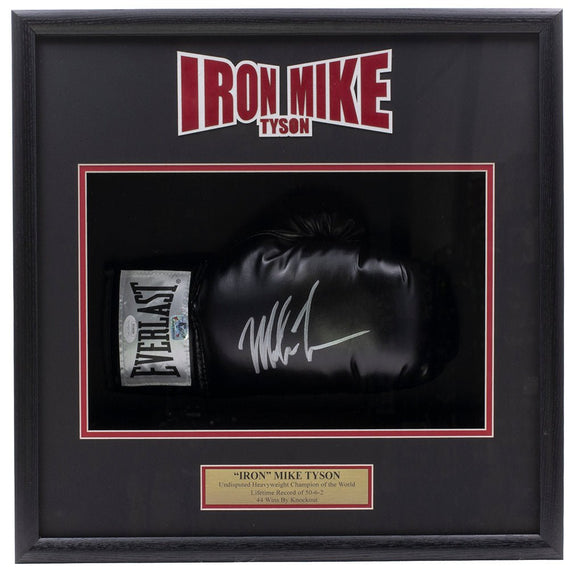 Mike Tyson Signed Black Right Hand Everlast Boxing Glove Shadowbox JSA ITP - Sports Integrity