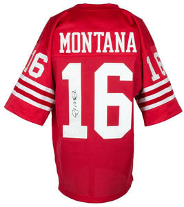 Joe Montana San Francisco Signed Red Pro Style Football Jersey JSA - Sports Integrity