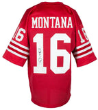 Joe Montana San Francisco Signed Red Pro Style Football Jersey JSA - Sports Integrity