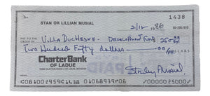 Stan Musial St. Louis Cardinals Signed  Bank Check #1438 BAS