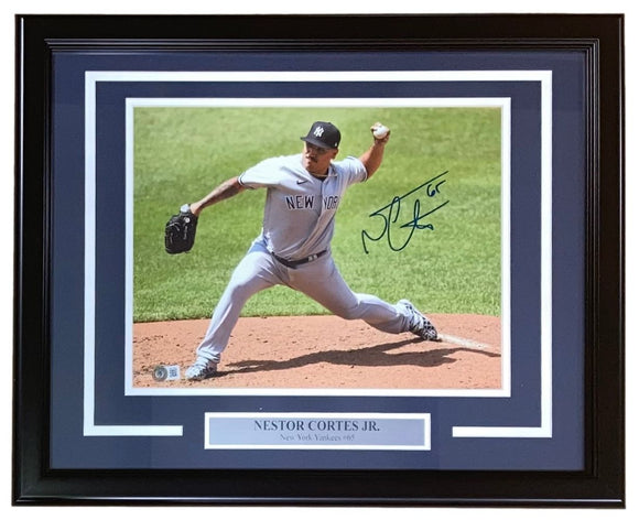 Nestor Cortes Signed Framed 11x14 New York Yankees Photo BAS