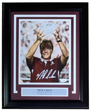 Nick Saban Signed Framed 8x10 Alabama Crimson Tide Trophy Photo JSA