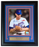 Nolan Ryan Signed Framed 8x10 Texas Rangers Bloody Lip Photo BAS