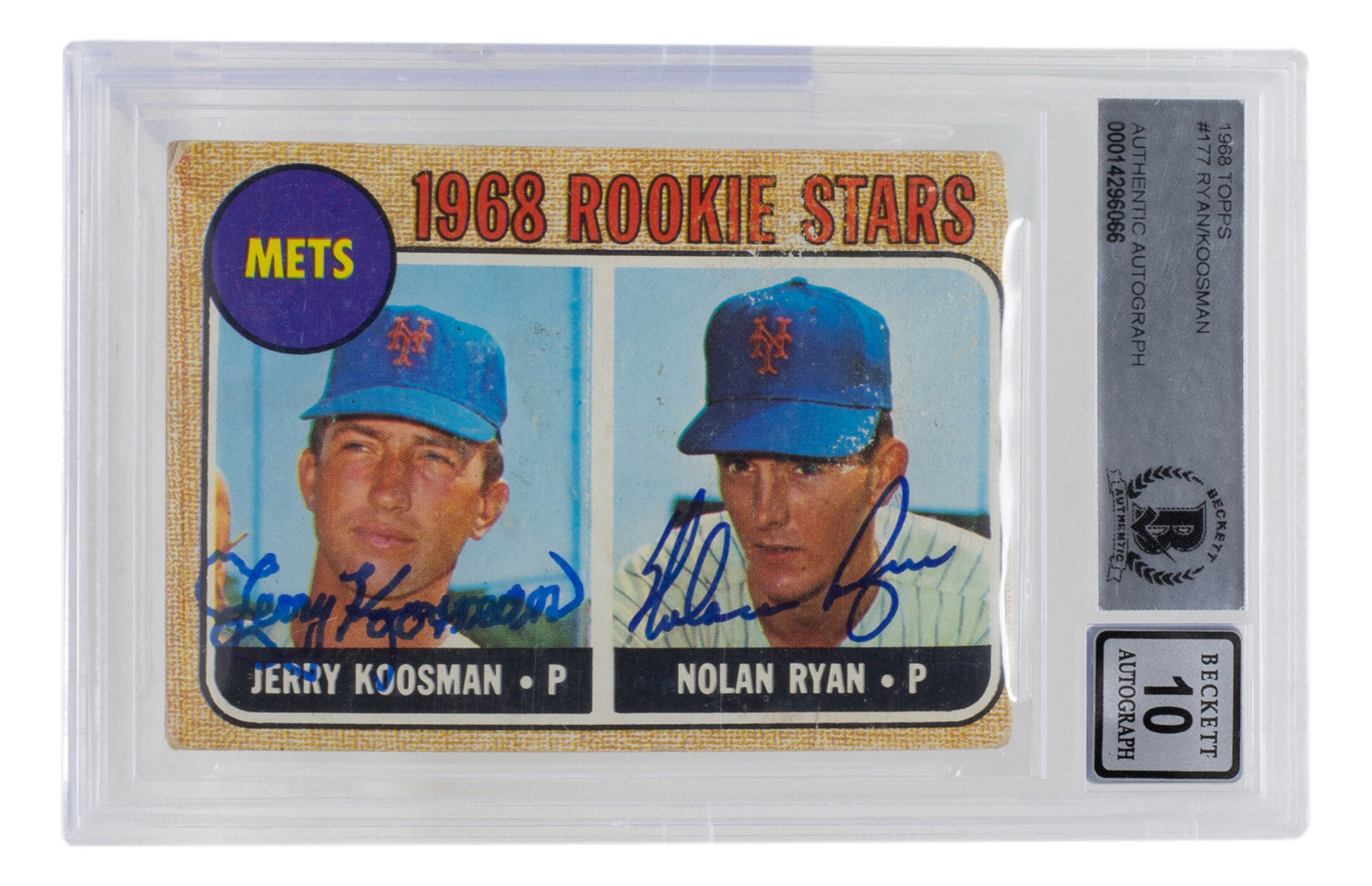 1968 Topps #177 Nolan Ryan Jerry Koosman ROOKIE Stars Mets PSA 5 Graded MLB  Card
