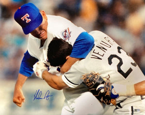 Nolan Ryan Signed 16x20 Texas Rangers Ventura Fight Photo AIV - Sports Integrity