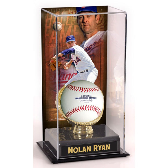 Nolan Ryan Texas Rangers Hall of Fame Baseball Display Case