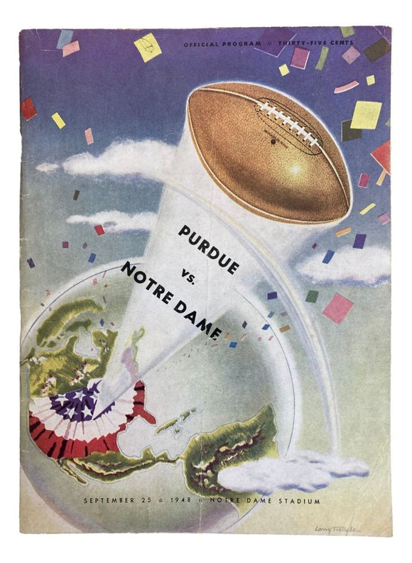 Notre Dame vs Purdue September 25 1948 Official Game Program - Sports Integrity