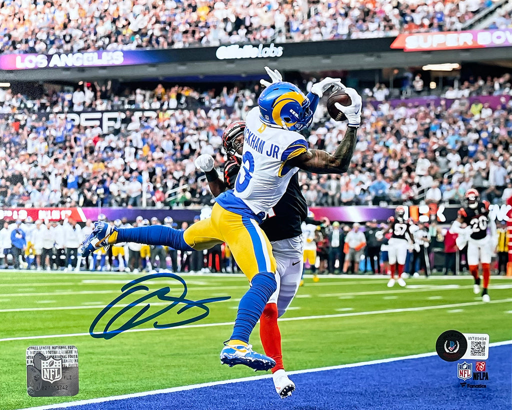 Odell Beckham Jr Signed Los Angeles Rams 8x10 Super Bowl LVI Photo BAS Itp