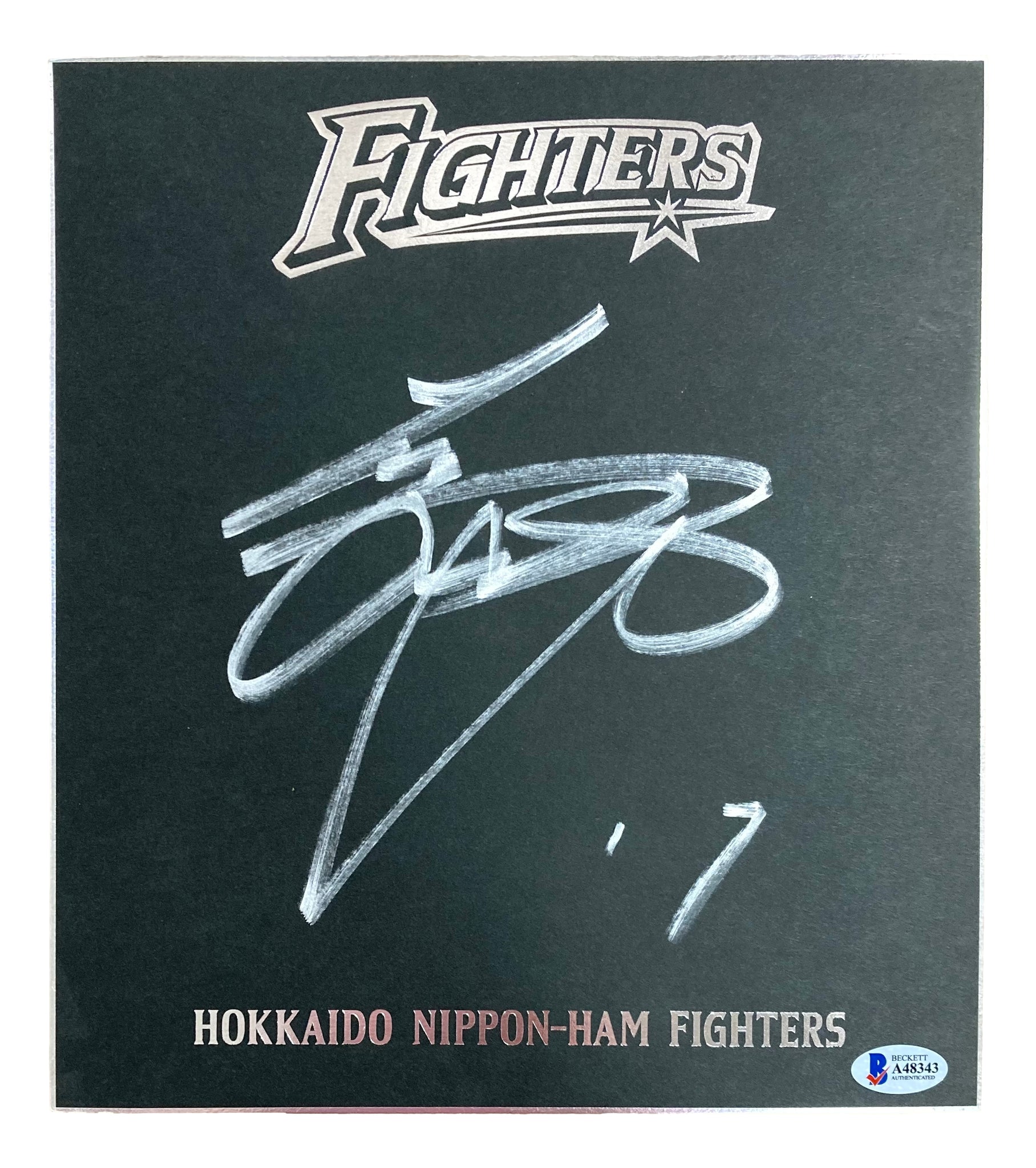 Shohei Ohtani Signed 9.5x10.5 Hokkaido Fighters Shikishi Board BAS A48343