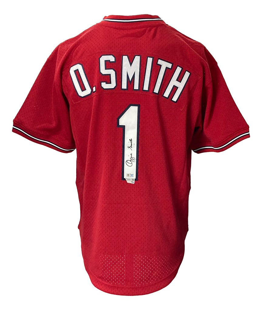 Ozzie Smith St. Louis Cardinals Autographed Majestic White Cooperstown  Collection Jersey with Multiple Inscriptions - L. E. of 1