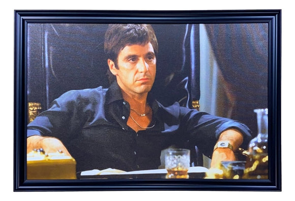 Scarface Tony Montana Framed 22x32 Canvas - Sports Integrity