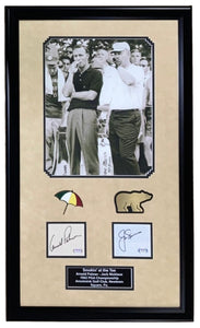 Arnold Palmer Jack Nicklaus Signed Framed PGA Cut Signature Collage PSA LOA - Sports Integrity