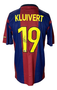 Patrick Kluivert Signed Barcelona FC Nike Soccer Jersey BAS - Sports Integrity