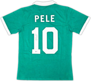 Pele New York Signed Green Soccer Jersey BAS