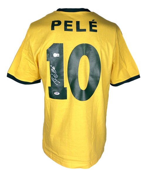 Pele Autographed Brazil Soccer Jersey - BAS COA