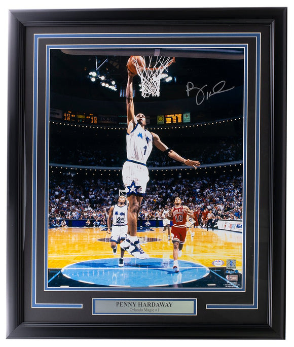 Penny Hardaway Signed Framed Orlando Magic 16x20 Photo PSA Hologram - Sports Integrity