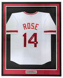 Pete Rose Cincinnati Signed Framed White Baseball Jersey JSA Hologram