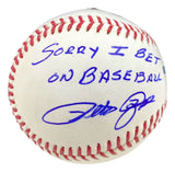 Pete Rose Cincinnati Reds Signed MLB Baseball Sorry I Bet on Baseball BAS