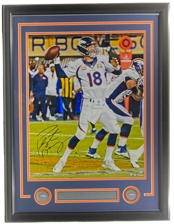 Peyton Manning Denver Broncos Signed Framed 16x20 Photo 2 Fanatics - Sports Integrity