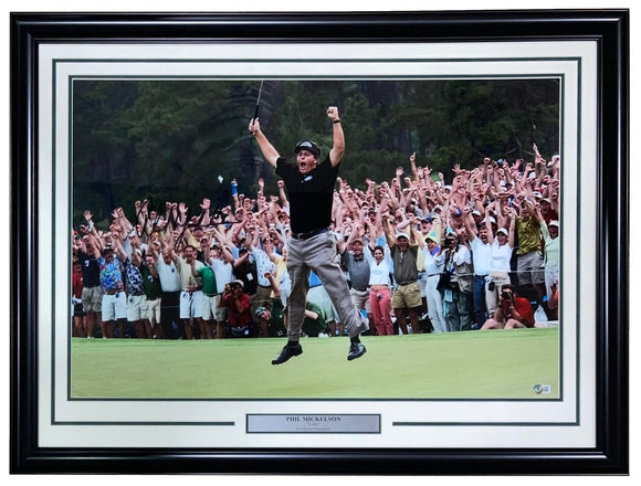 Phil Mickelson Signed Framed 20x30 PGA Golf Photo BAS