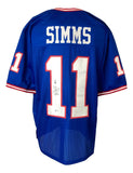 Phil Simms New York Signed Blue Football Jersey BAS ITP