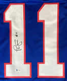 Phil Simms New York Signed Blue Football Jersey BAS ITP