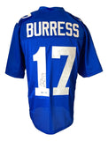 Plaxico Burress New York Signed Blue Football Jersey Sports Integrity