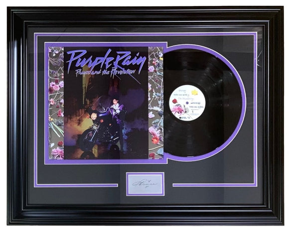 Prince Framed Purple Rain Vinyl Record w/ Laser Engraved Signature - Sports Integrity