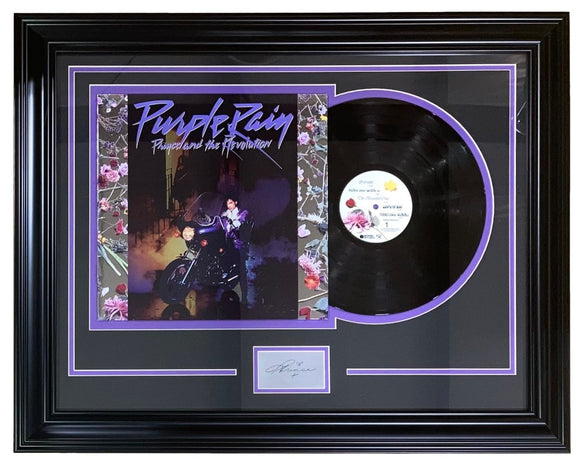 Prince Framed Purple Rain Vinyl Record w/ Laser Engraved Signature