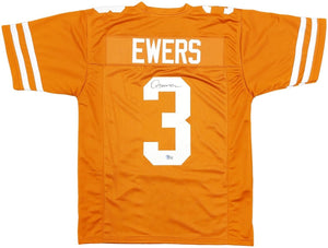 Quinn Ewers Texas Signed Orange Football Jersey BAS - Sports Integrity