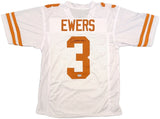 Quinn Ewers Texas Signed White Football Jersey BAS - Sports Integrity