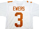 Quinn Ewers Texas Signed White Football Jersey BAS - Sports Integrity