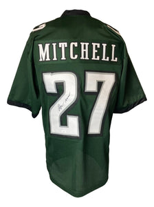 Quinyon Mitchell Philadelphia Signed Green Football Jersey JSA - Sports Integrity