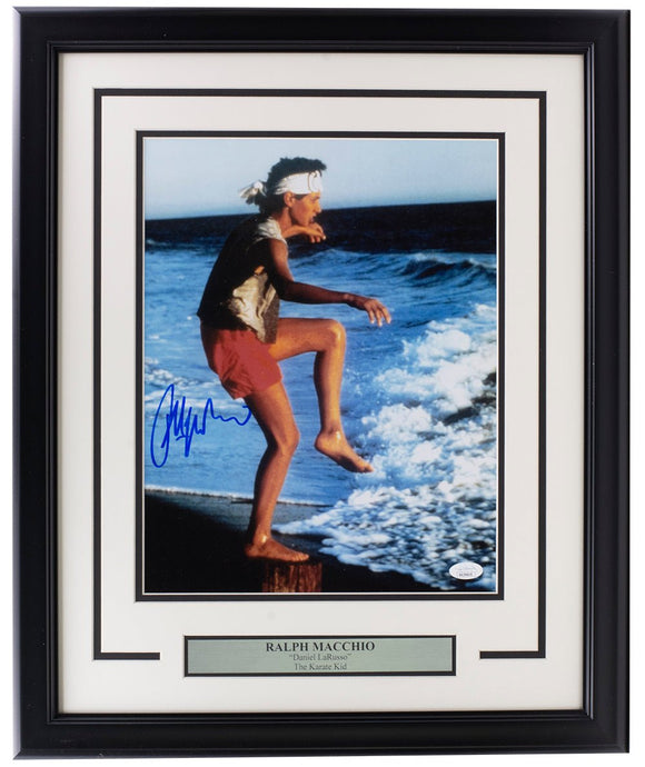 Ralph Macchio Signed Framed 11x14 The Karate Kid Training Photo JSA ITP - Sports Integrity