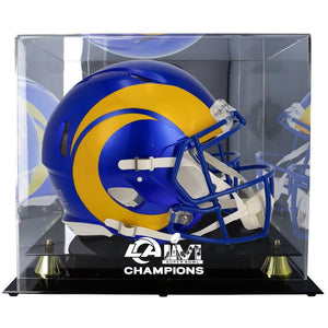 Los Angles Rams Golden Classic SB LVI Champs Helmet Display Case - Sports Integrity