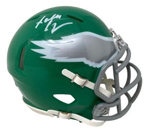 Randall Cunningham Signed Philadelphia Eagles Throwback Mini Speed Helmet BAS