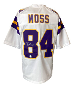 Randy Moss Minnesota Signed White Football Jersey JSA