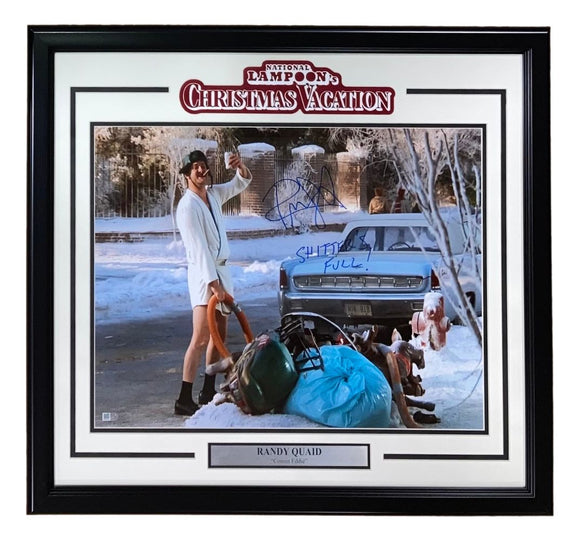 Randy Quaid Signed Framed 16x20 Christmas Vacation Photo Sh*** Full Insc SI COA