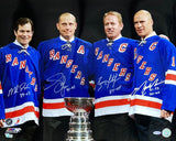 Messier Leetch Graves Richter Signed 16x20 Rangers Captains Photo Inscr Fanatics - Sports Integrity