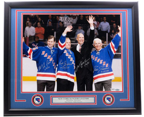 Richter Gilbert Messier Giacomin Signed Framed Rangers 16x20 Photo Fanatics - Sports Integrity