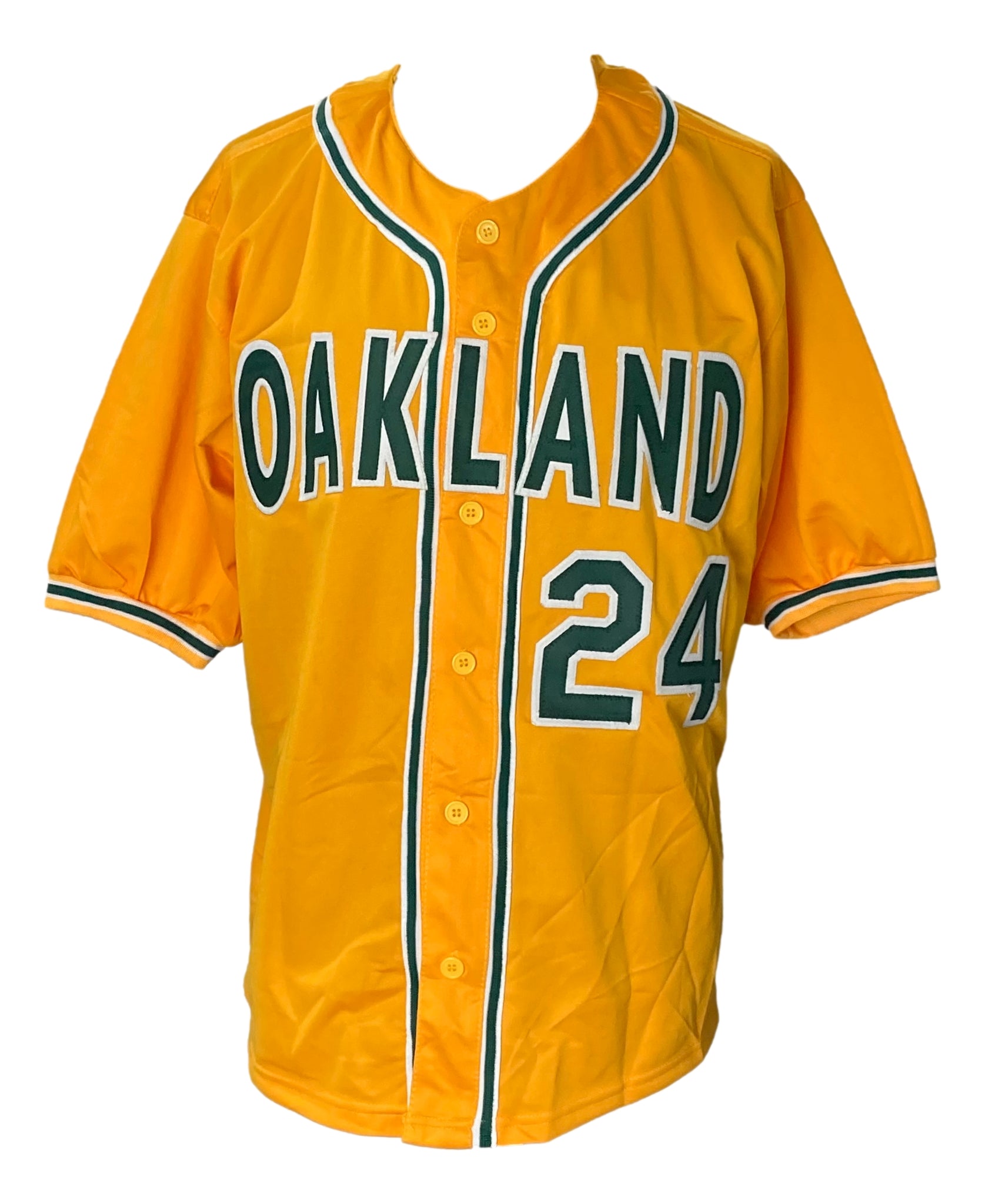 Rickey Henderson Autographed and Framed Yellow Oakland Athletics Jersey
