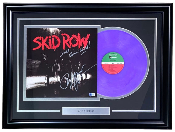 Rob Affuso Signed Framed Skid Row Vinyl Album Still Goin Wild Inscribed BAS