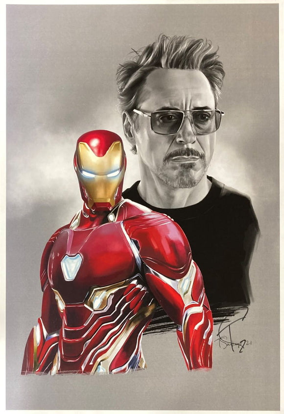 Robert Downey Jr 13x19 Ironman Lithograph Signed by Tony Santiago