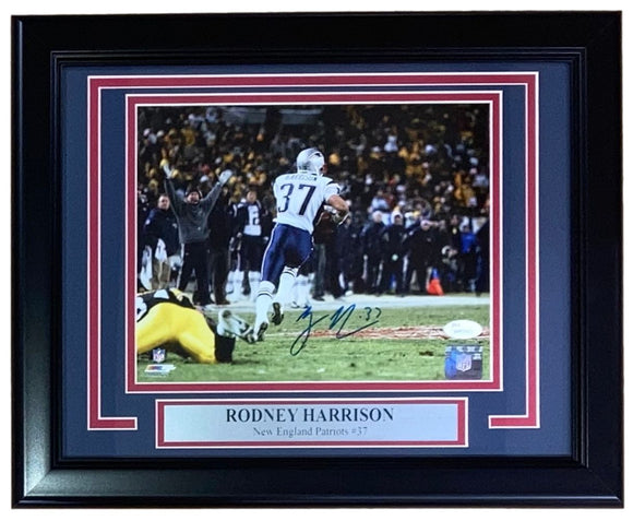 Rodney Harrison Signed Framed 8x10 New England Patriots Photo JSA