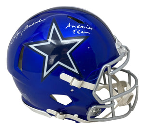 Roger Staubach Signed Cowboys FS Flash Authentic Speed Helmet Americas Team BAS