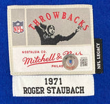 Roger Staubach Signed Cowboys Mitchell & Ness NFL Legacy Jersey HOF 85 BAS ITP - Sports Integrity